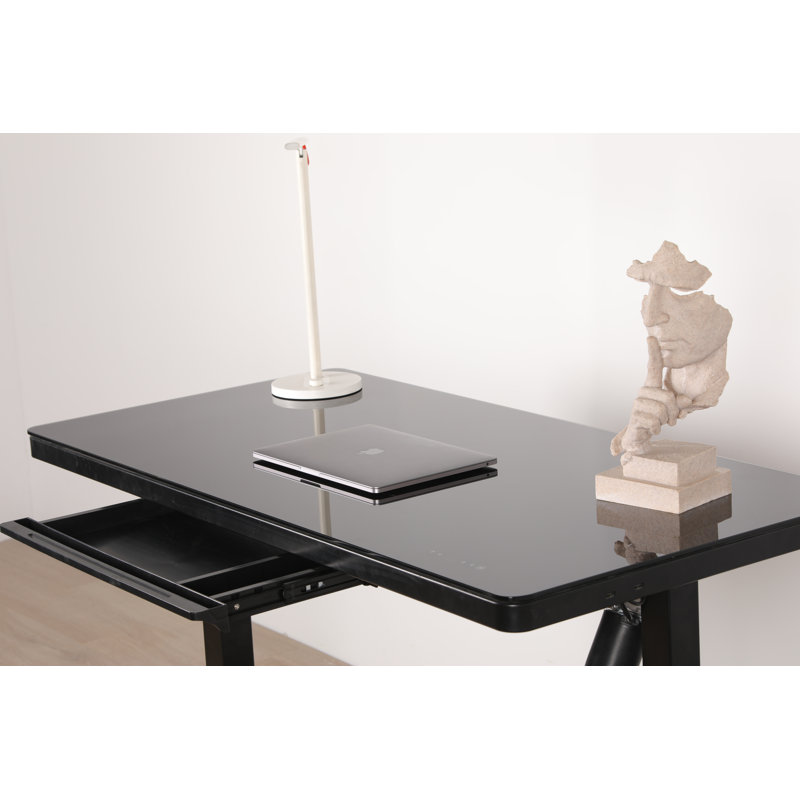 Haaken Furniture Glass Standing Desk & Reviews Perigold